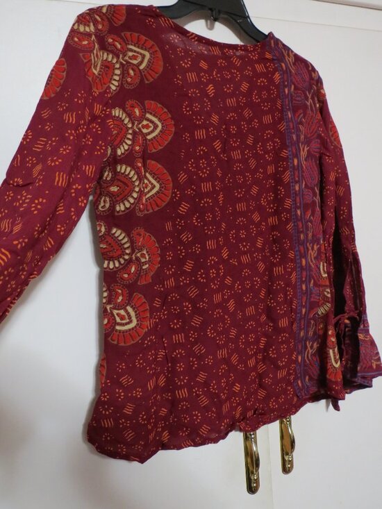 Peacock blouse Boho style size large NEW never used - Picture 5 of 16